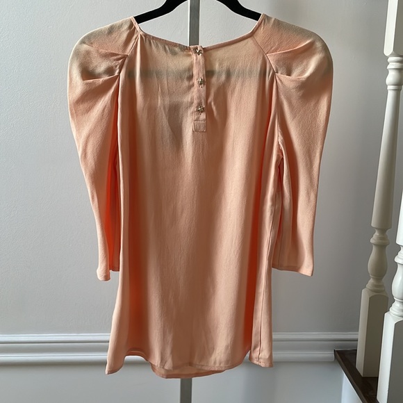 Zara peach puff sleeve blouse sz S - Picture 5 of 6
